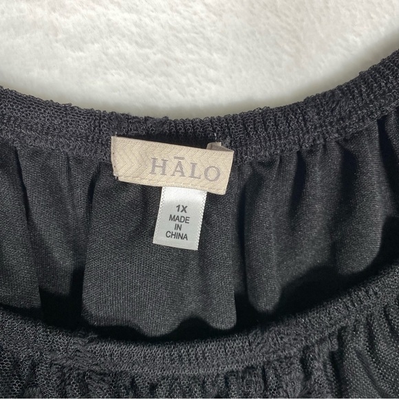 NWT Halo Black Flowing Top 3/4 Sleeve Size 1X‎ Goth Witchy Whimsical - Picture 3 of 10